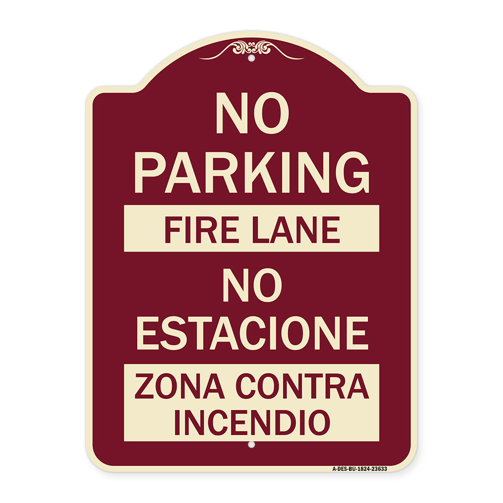 No Parking - Fire Lane - No Estacione Zona Contra Incendio