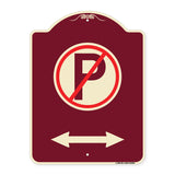 No Parking Symbol with Bidirectional Arrow
