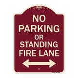 No Parking or Standing Fire Lane (With Bidirectional Arrow)
