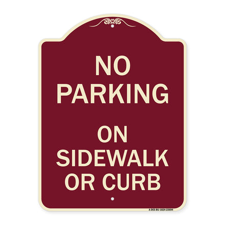 No Parking on Sidewalk or Curb