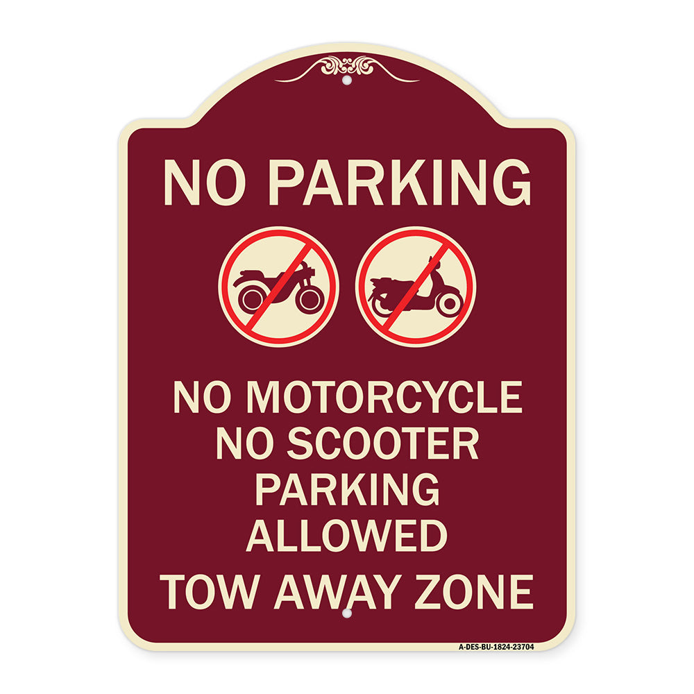 No Parking No Motorcycle No Scooter Parking Allowed Tow Away Zone (With Graphic)