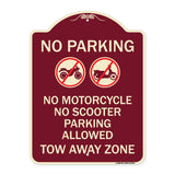 No Parking No Motorcycle No Scooter Parking Allowed Tow Away Zone (With Graphic)