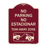 No Parking No Estacionar Tow Away Zone (With Graphic) Directional Arrow) Tacionamiento Zona De Cargamento