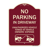 No Parking in Driveway Unauthorized Vehicles Towed