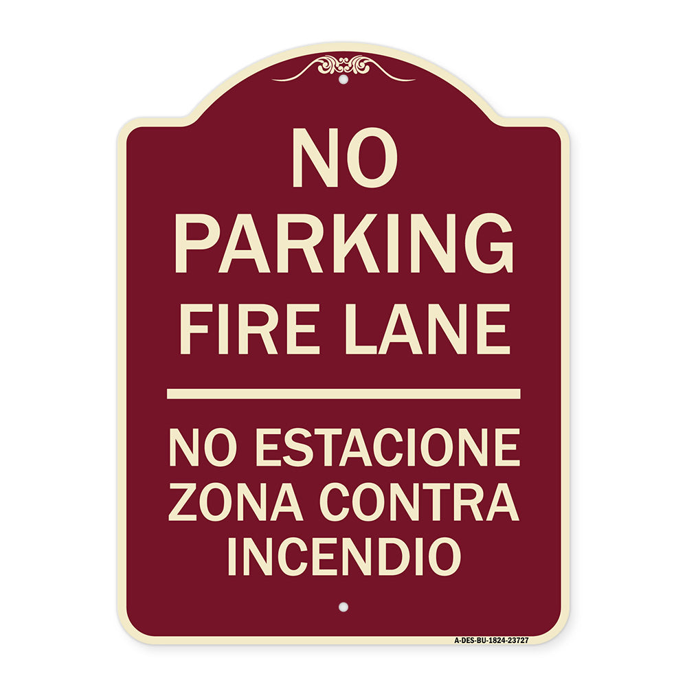 No Parking Fire Lane No Estacione Zona Contra Incendio