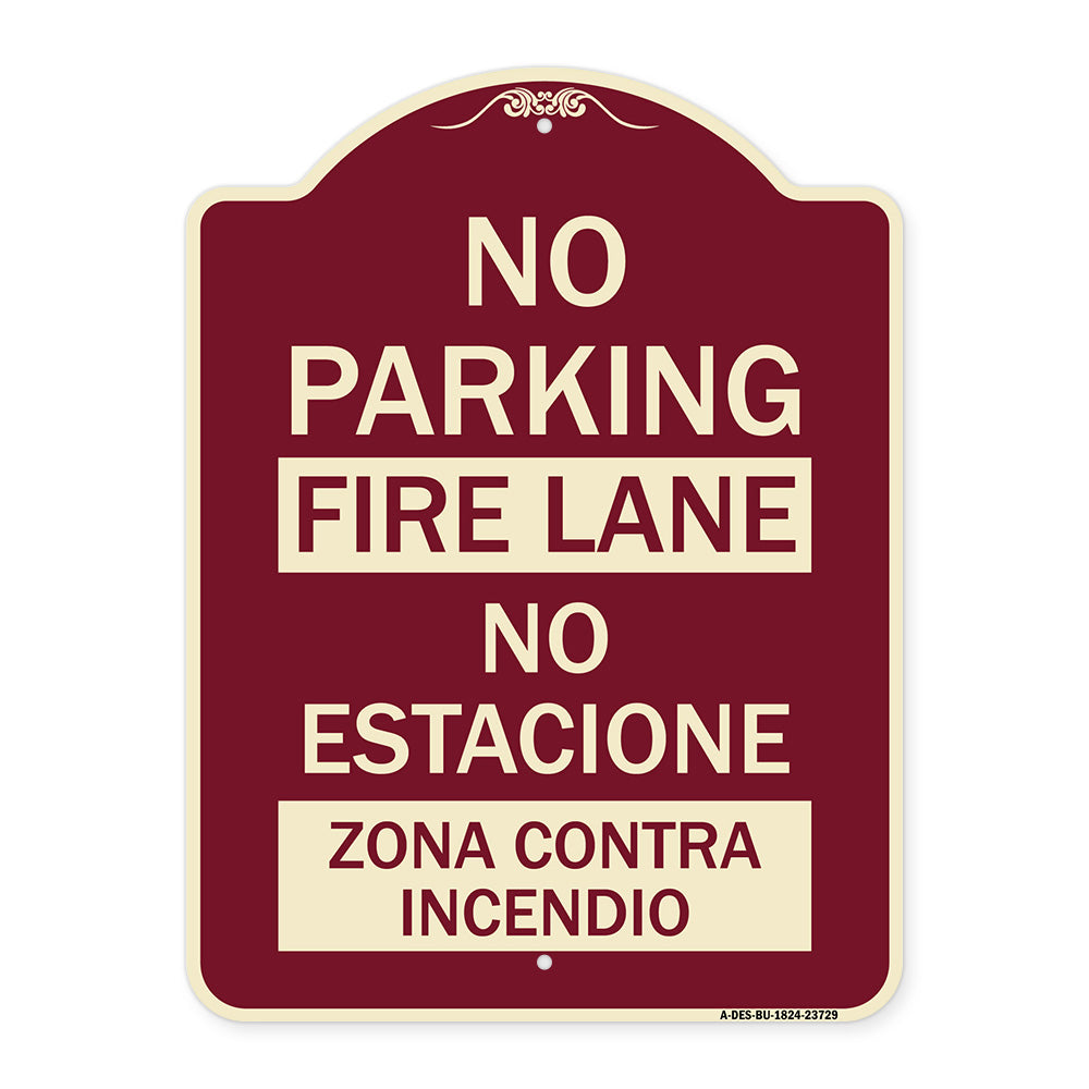 No Parking Fire Lane - No Estacione Zona Contra Incendio