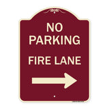 No Parking Fire Lane (With Right Arrow)
