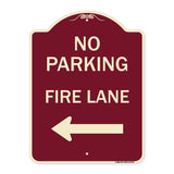 No Parking Fire Lane (With Left Arrow)