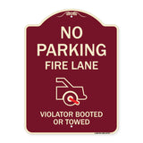 No Parking Fire Lane (With Graphic) Violators Booted or Towed