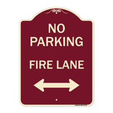 No Parking Fire Lane (With Bidirectional Arrow)