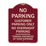 No Parking Customer Parking Only No Overnight Parking - Towing Enforced at Your Expense