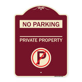No Parking - Private Property (With No Parking Symbol)