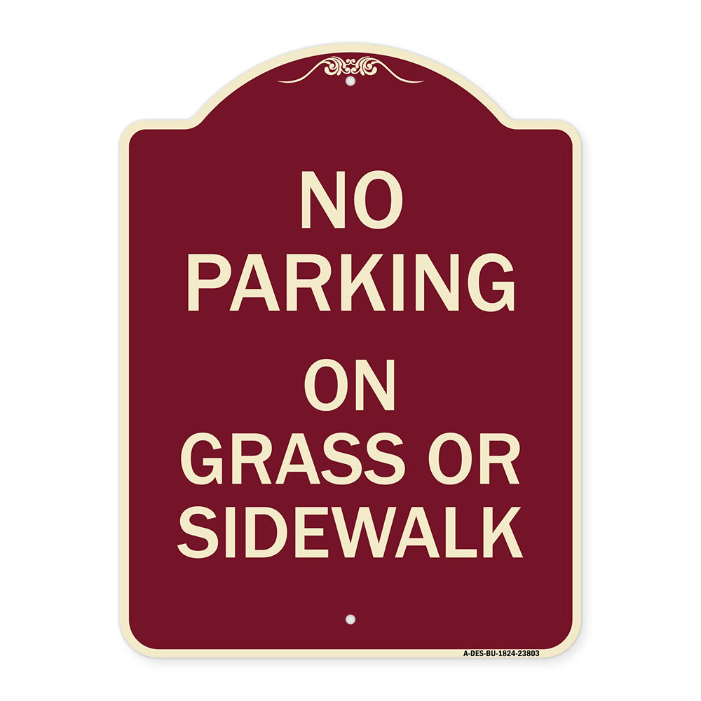 No Parking - on Grass or Sidewalk