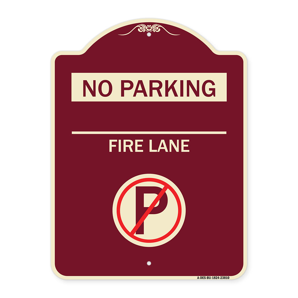 No Parking - Fire Lane (With No Parking Symbol)