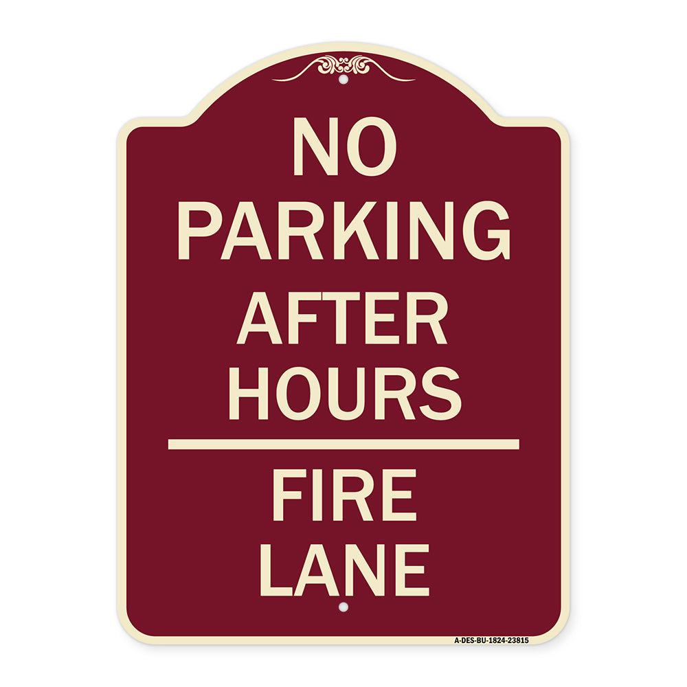 No Parking - After Hours Fire Lane