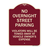 No Overnight Street Parking Violators Will Be Towed Away at Vehicle Owner's Expense