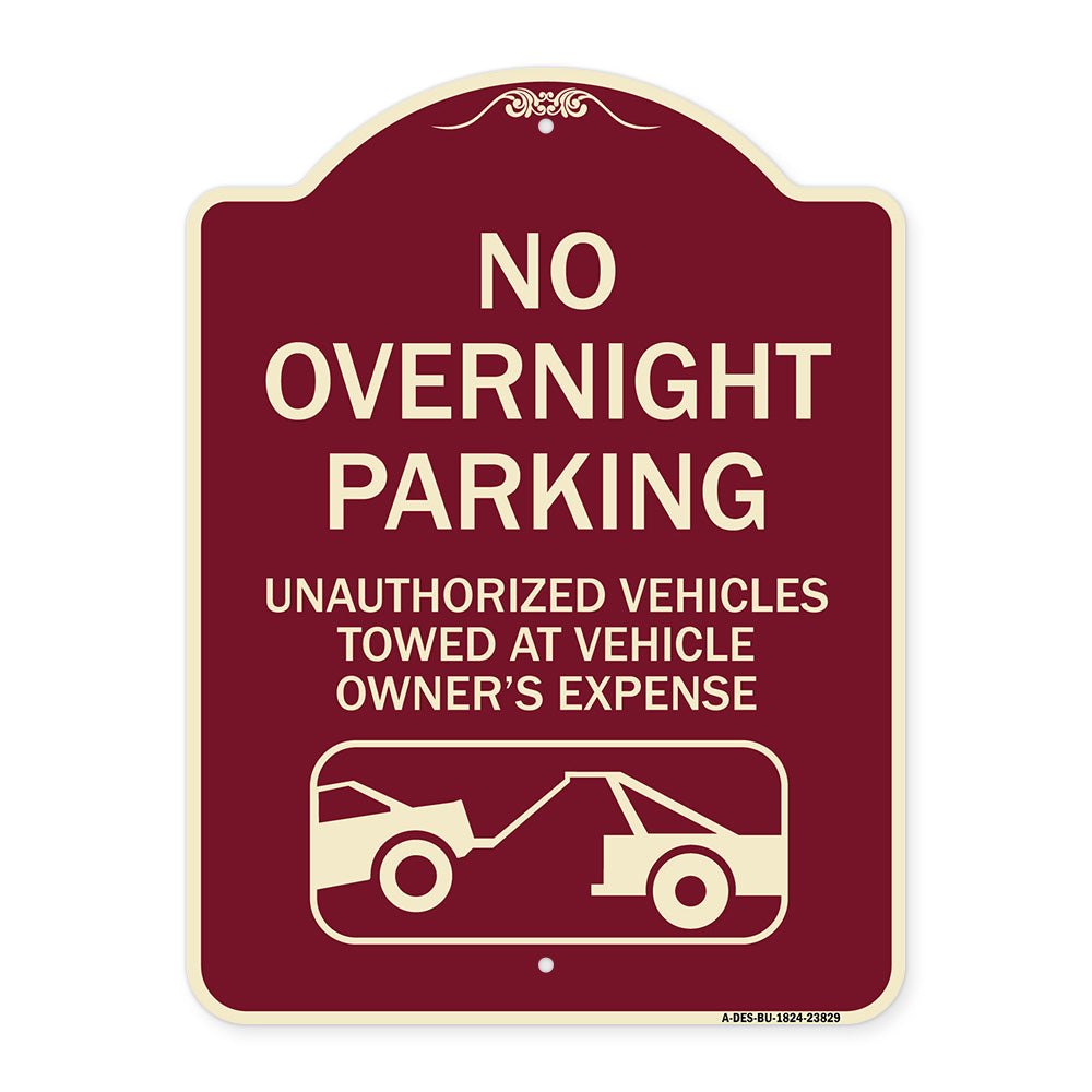 No Overnight Parking Unauthorized Vehicles Will Be Towed