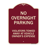 No Overnight Parking Violators Towed Away at Vehicle Owner's Expense