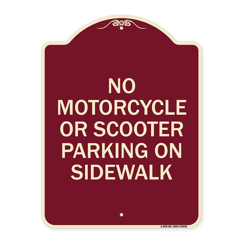 No Motorcycle or Scooter Parking on Sidewalk