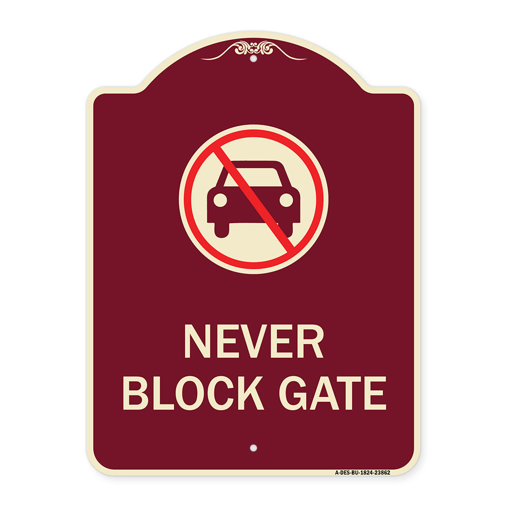 Never Block Gate with No Car Symbol