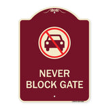 Never Block Gate with No Car Symbol