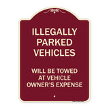 Illegally Parked Vehicles Will Be Towed at Owner's Expense Sign