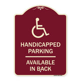 Handicapped Parking Available in Back with Graphic