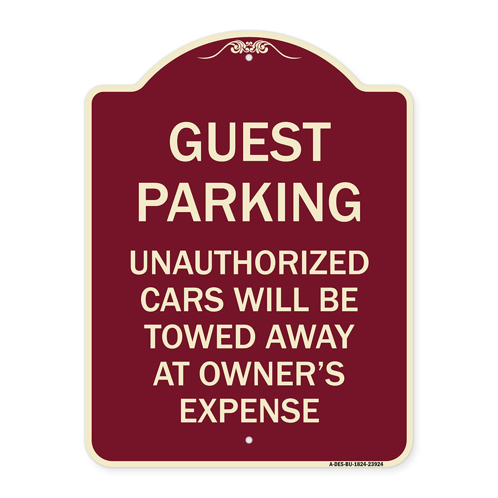 Guest Parking Unauthorized Cars Will Be Towed Away at Owner's Expense