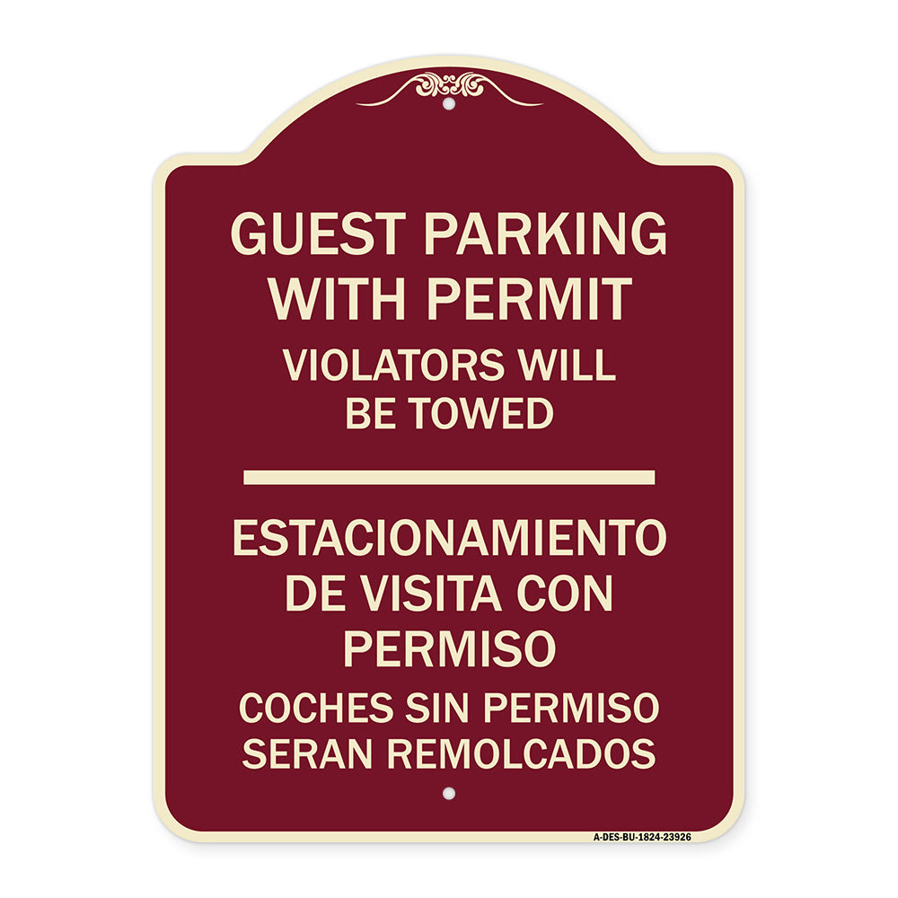 Guest Parking with Permit Violators Will Be Towed - Estacionamento De Visita Con Permiso Coches Sin Permiso Seran Remolcados