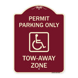 Georgia ADA Handicapped Parking Sign Accessible Permit Parking Only Tow-Away Zone with Symbol