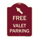 Free Valet Parking with Upper Left Arrow