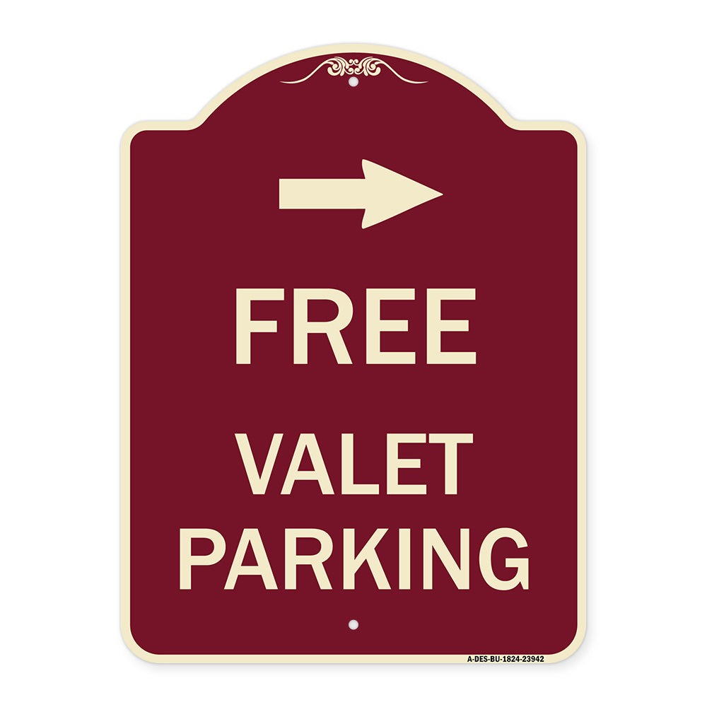 Free Valet Parking with Right Arrow