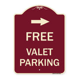 Free Valet Parking with Right Arrow