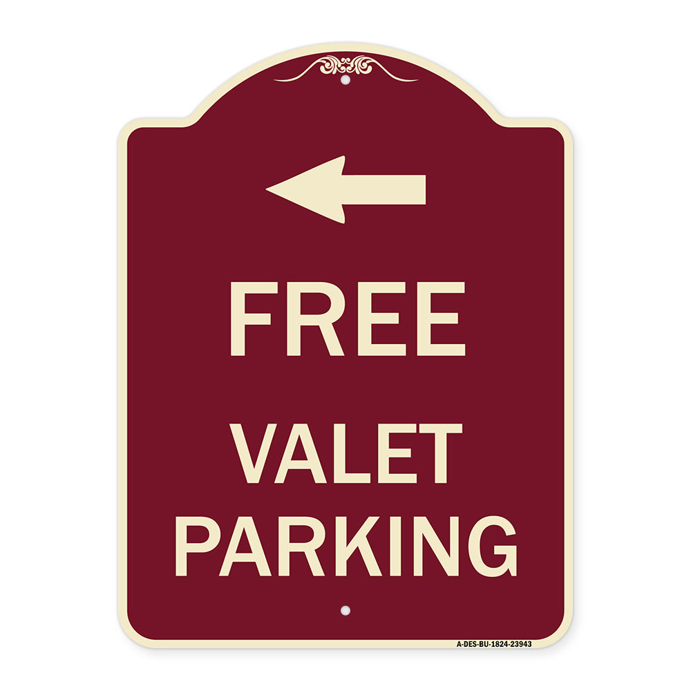 Free Valet Parking with Left Arrow