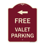 Free Valet Parking with Left Arrow