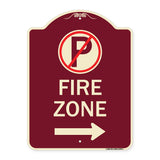 Fire Zone (No Parking Symbol and Right Arrow)