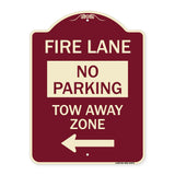 Fire Lane Tow-Away Zone with Left Arrow