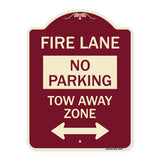 Fire Lane Tow-Away Zone with Bidirectional Arrow