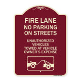 Fire Lanes No Parking on Streets Unauthorized Vehicles Towed at Owner Expense with Graphic