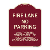 Fire Lane No Parking Unauthorized Vehicles Will Be Ticketed Towed at Owners Expense