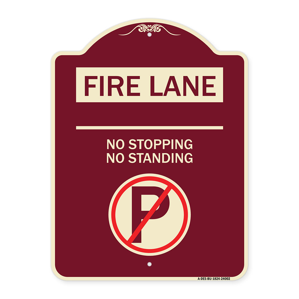 Fire Lane - No Stopping No Standing (With No Parking Symbol)