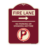 Fire Lane - No Parking or Standing Anytime (With No Parking Symbol and Right Arrow)