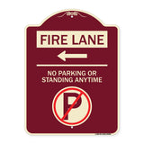 Fire Lane - No Parking or Standing Anytime (With No Parking Symbol and Left Arrow)