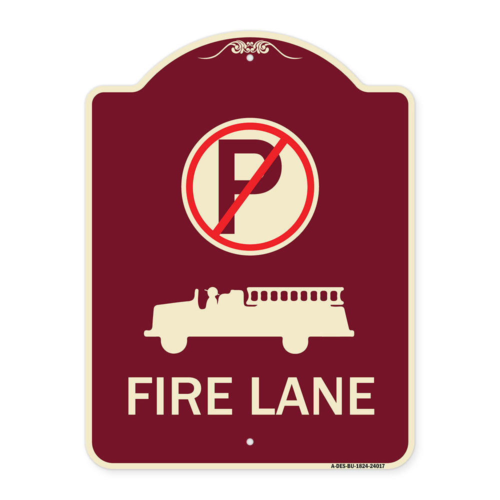 Fire Lane (With No Parking Symbol & Graphic)
