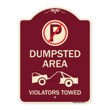 Dumpster Sign No Parking Dumpster Area Violators Towed (With Graphic)