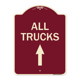 Driveway Sign All Trucks Move Ahead with Up Arrow