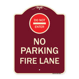 Do Not Enter No Parking Fire Lane with Graphic