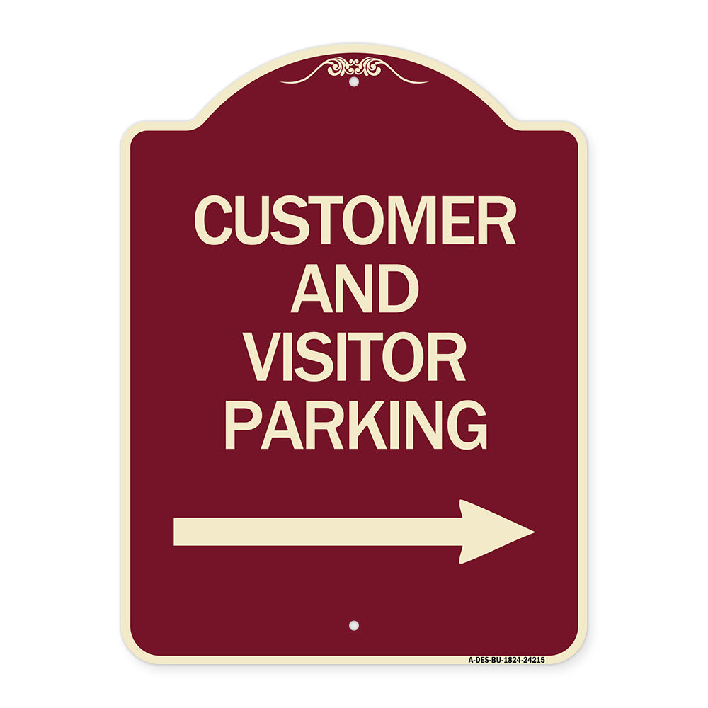 Customer and Visitor Parking (With Right Arrow)