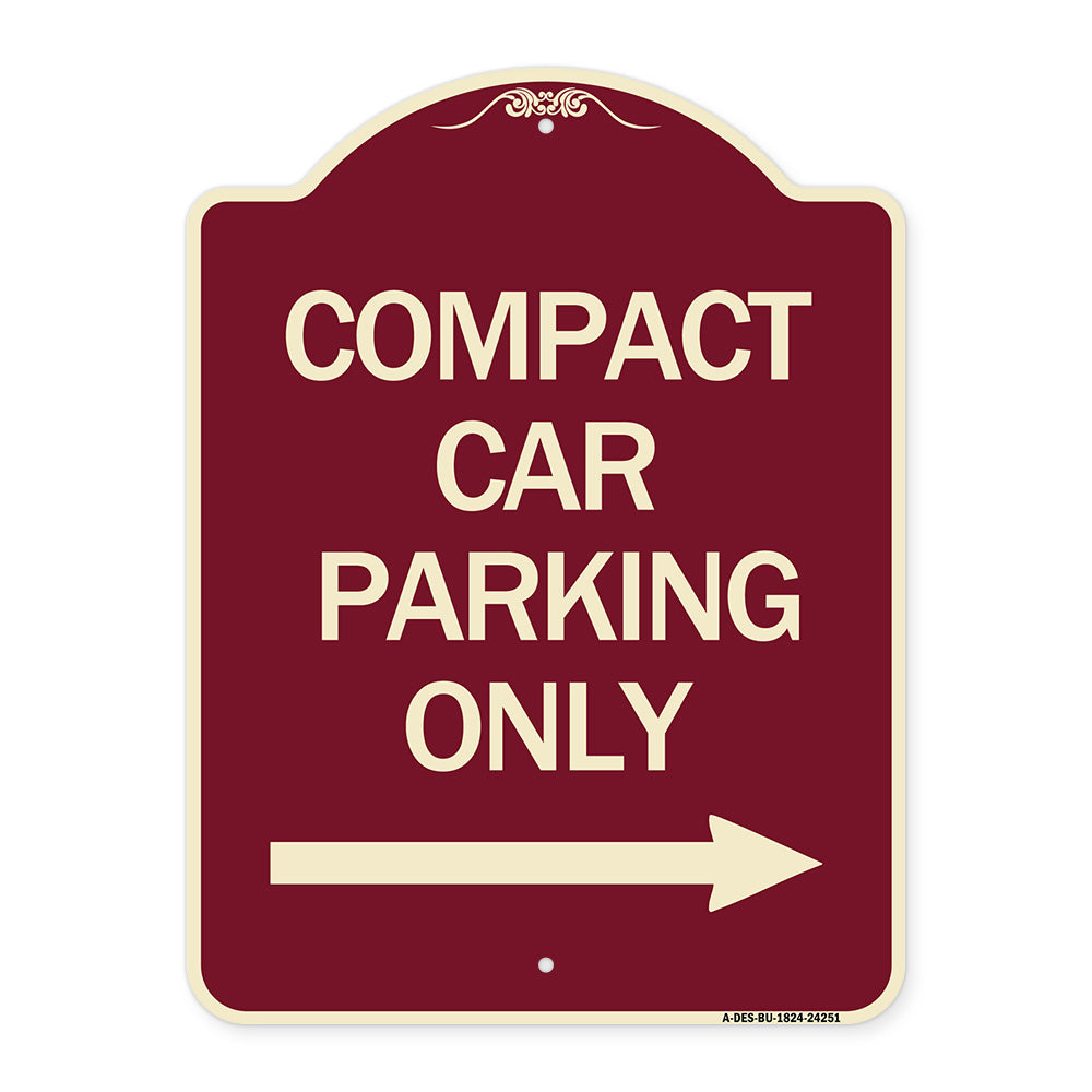 Compact Car Parking Only (With Right Arrow)