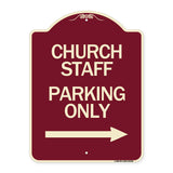 Church Staff Parking Only (With Right Arrow)